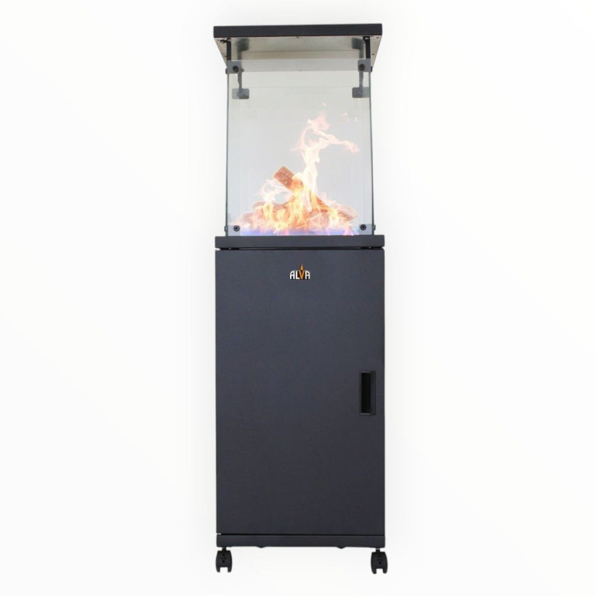 Alva GHP45 Short Stand Patio Heater - Ceramic Log-Style