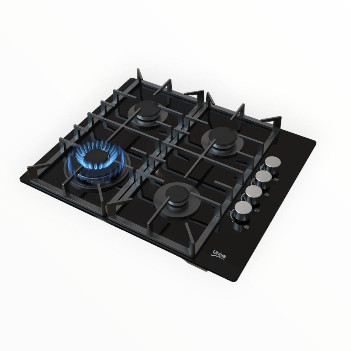 Univa 4 Burner Ceran Gas Hob with Battery Ignition - UGH640G