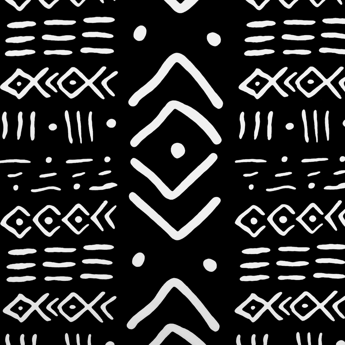 Fabric Printed Mini Matt Tribal Mono 140 cm.