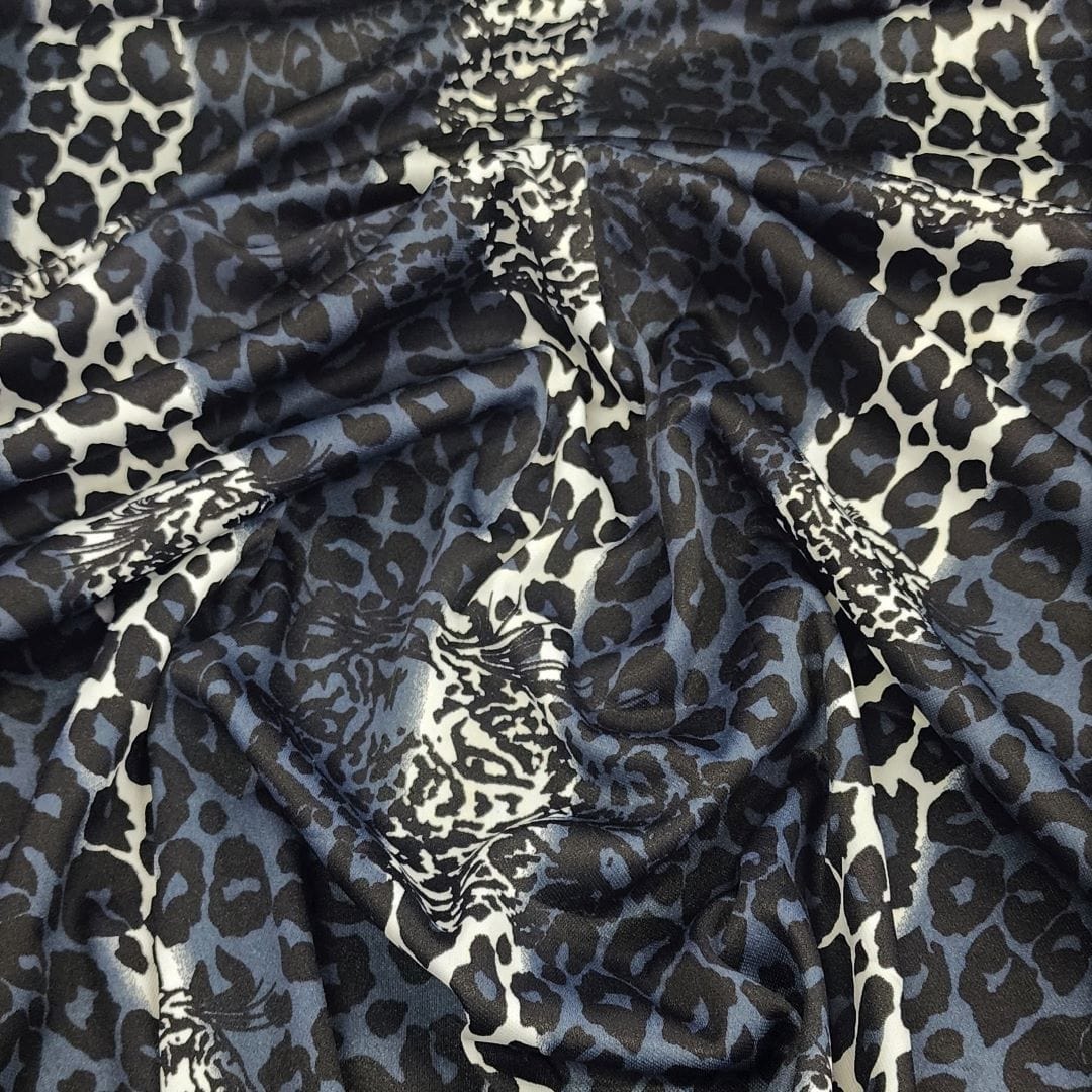 TRILOBAL Dress Fabrics Printed Leopard Trilobal Fabric Black 150cm (7336916287577)