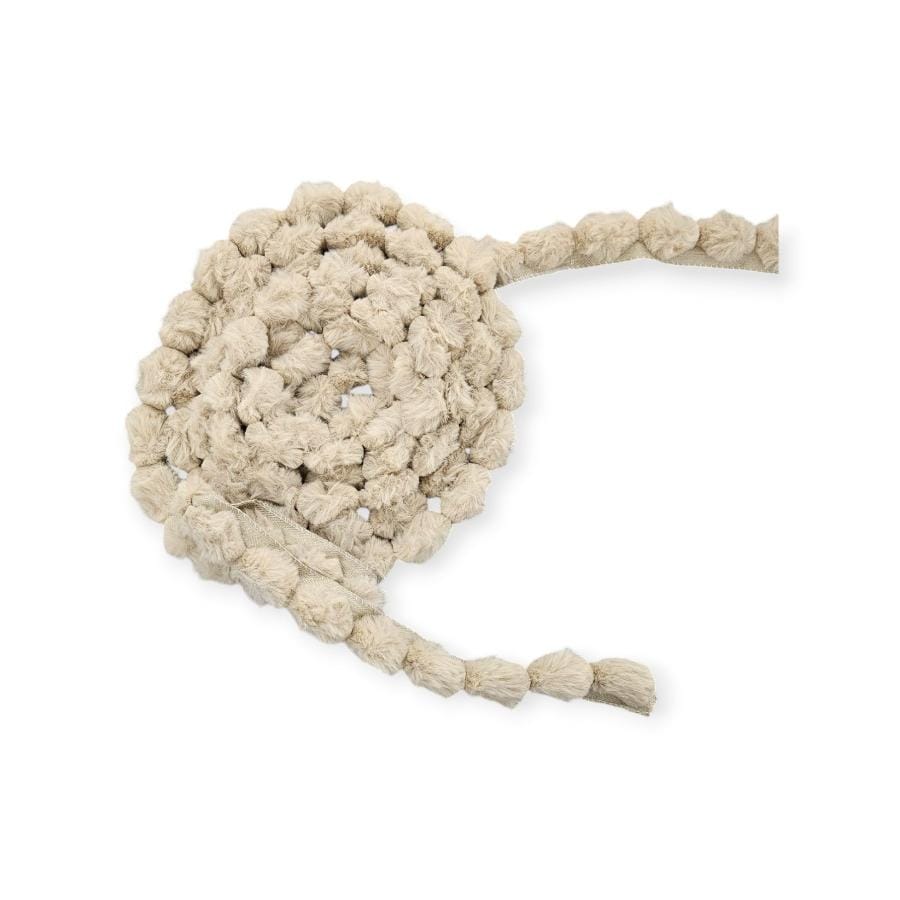 TRIMMINGS Habby Beige Rubbing Fur Pom Pom (7798868869209)