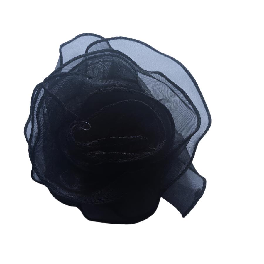 TRIMMINGS HABBY Black 3D Flower 3DF-50 (7772468052057)