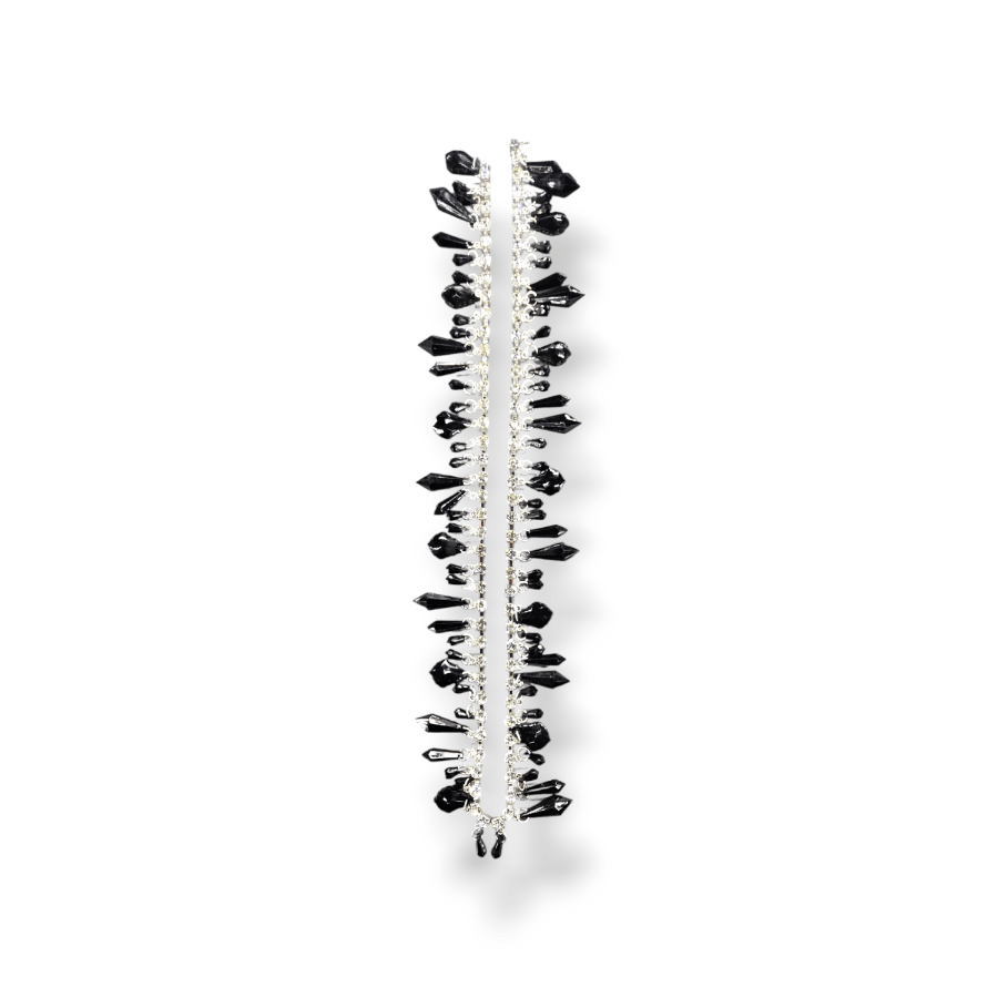 TRIMMINGS Habby Black Acrylic Crystal D Trim-1
