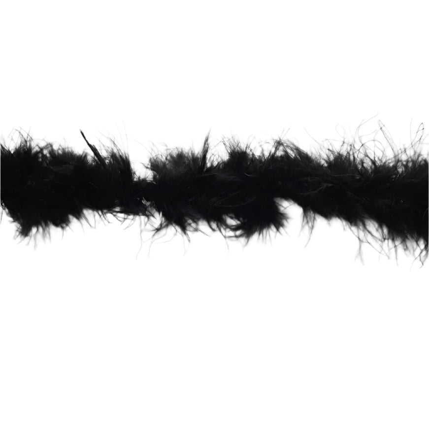 TRIMMINGS HABBY Black Marabou Trimming (7682185003097)
