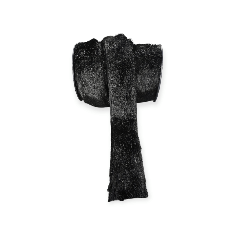 TRIMMINGS Habby Black Rabbit Fur