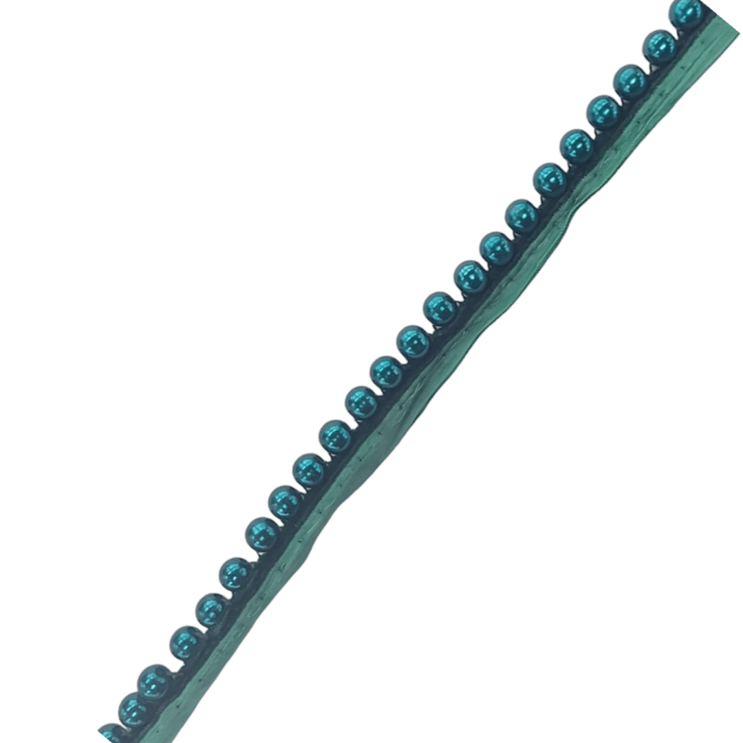 TRIMMINGS HABBY Bottle Green Beaded Trimming 3061 (7665080696921)