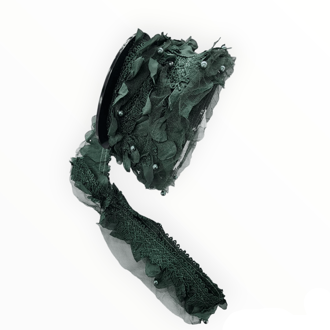 TRIMMINGS HABBY Bottle Green Fancy Trimming 3129 (7665469980761)