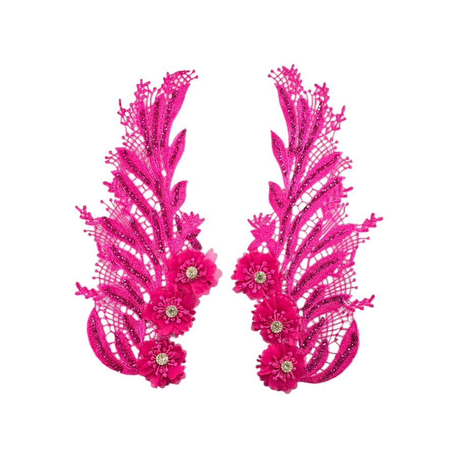 TRIMMINGS Habby Cerise Trim Pairs 15cm (7914166222937)