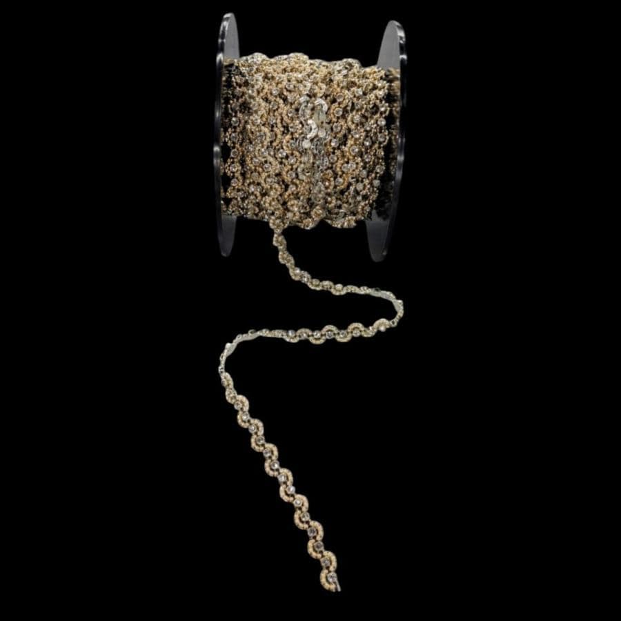 TRIMMINGS Habby Circle Gold Plastic Diamond Trimmings (7880806203481)