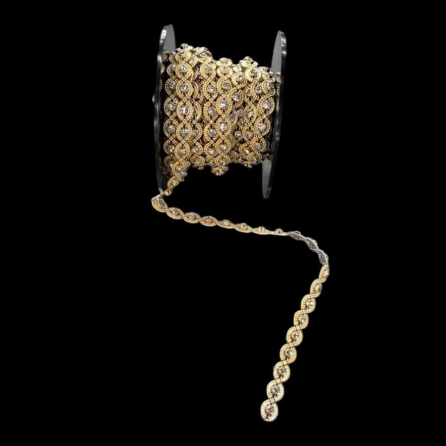 TRIMMINGS Habby Crescent Gold Plastic Diamond Trimmings (7880806203481)