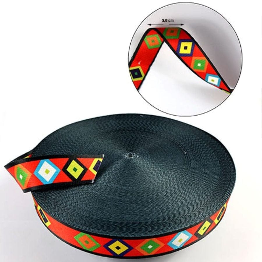 TRIMMINGS Habby DSN 4 Printed Traditional Trimmings 3.8cm 5022-4