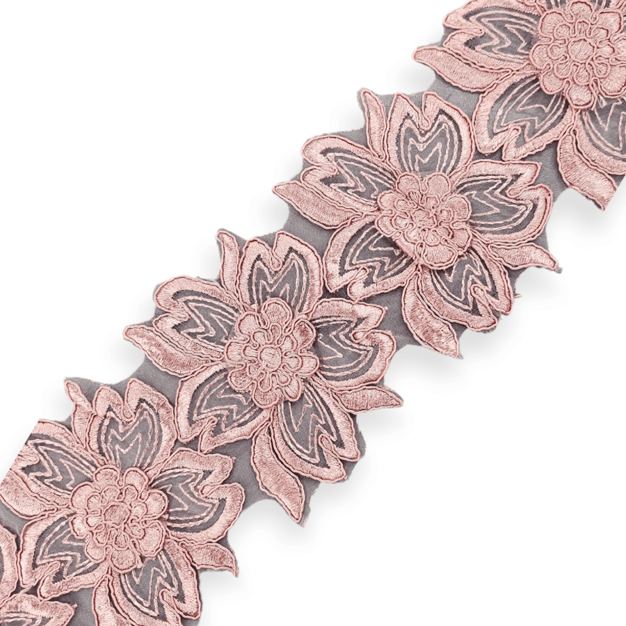 TRIMMINGS HABBY Dusty Pink Floral Trimming BL3 (7670625501273)