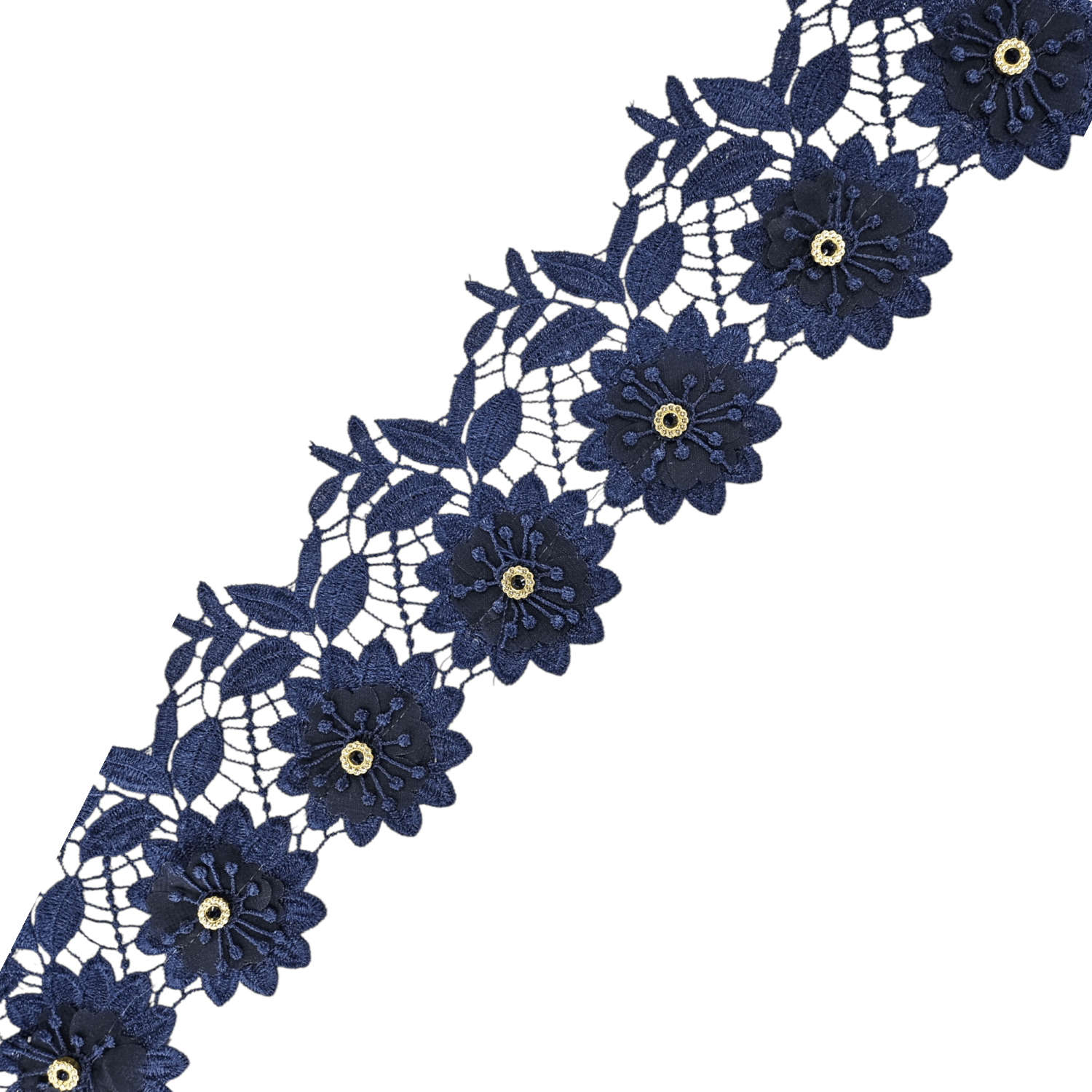 TRIMMINGS Habby Fancy Trimming Navy (7914277568601)