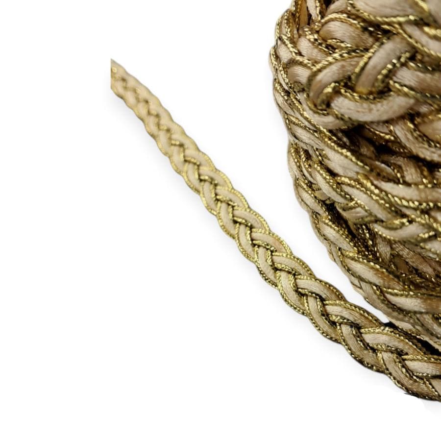 TRIMMINGS Habby Gold 1 Braided Metallic Ric Rac 5mm (7808632848473)