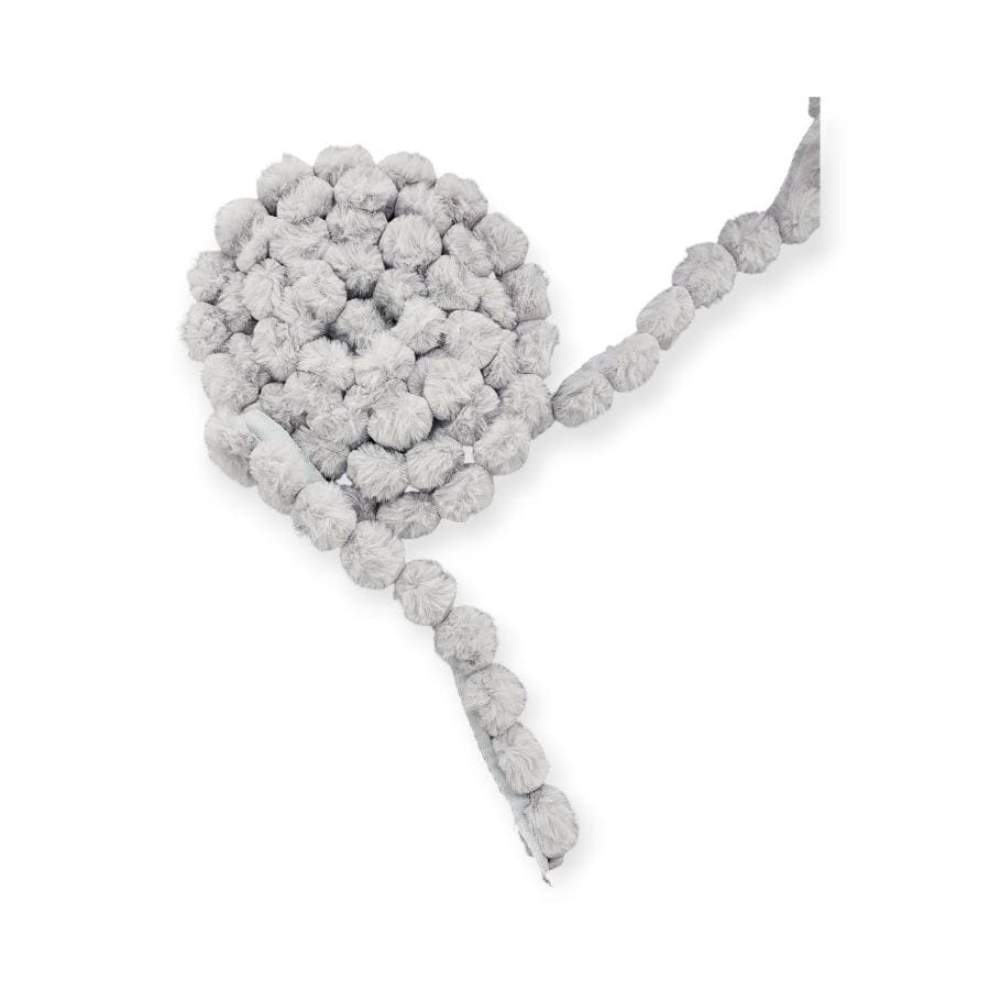 TRIMMINGS Habby Grey Rubbing Fur Pom Pom (7798868869209)