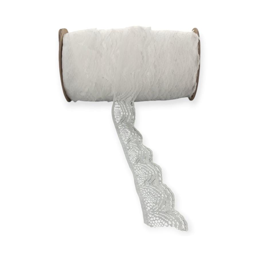 TRIMMINGS HABBY L251/T Nylon Lace White (7764530856025)