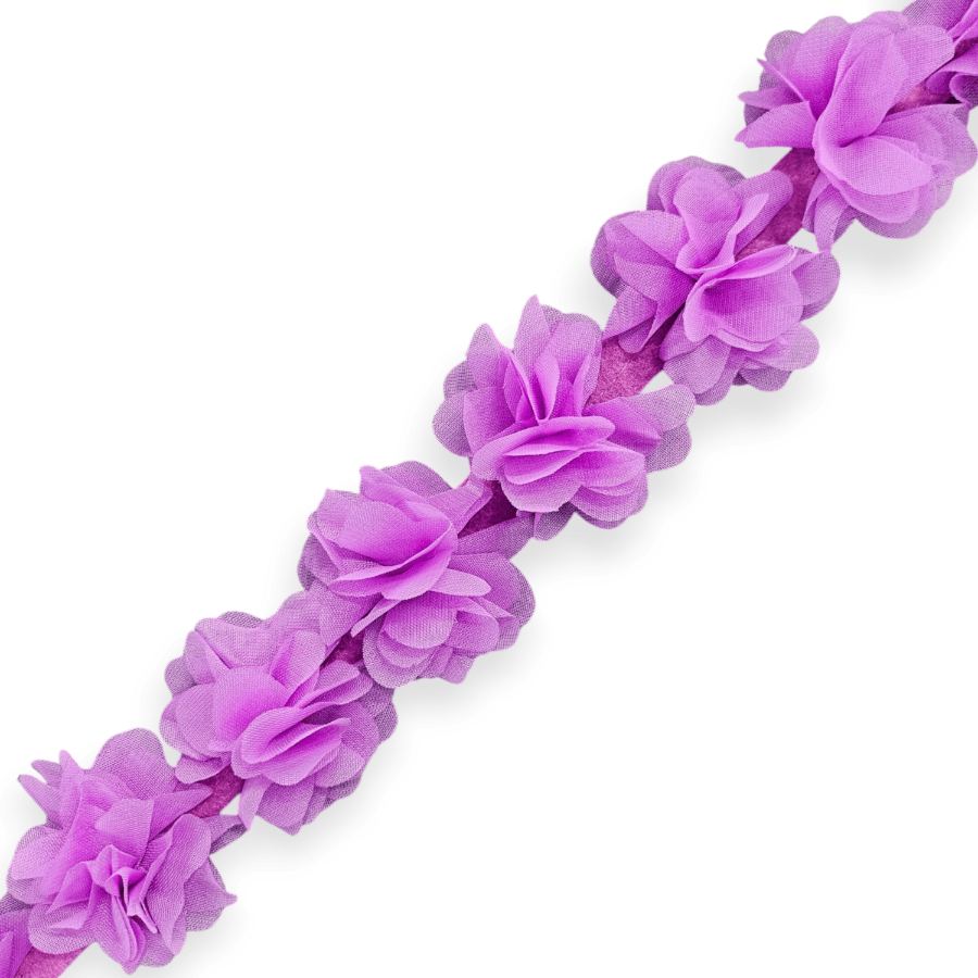 TRIMMINGS HABBY Lavender 3D Floral Trimming FT25 (7670625370201)