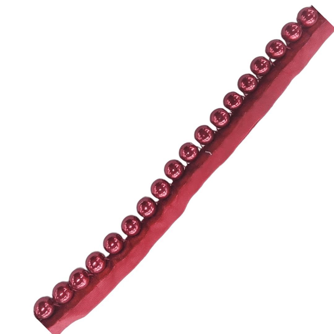 TRIMMINGS HABBY Maroon Beaded Trimming 3061 (7665080696921)