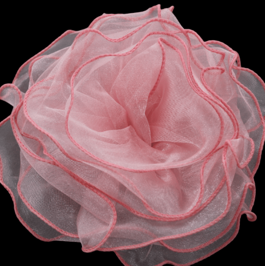 TRIMMINGS HABBY Peach 3D Flowers 3DF-51 (7772484862041)