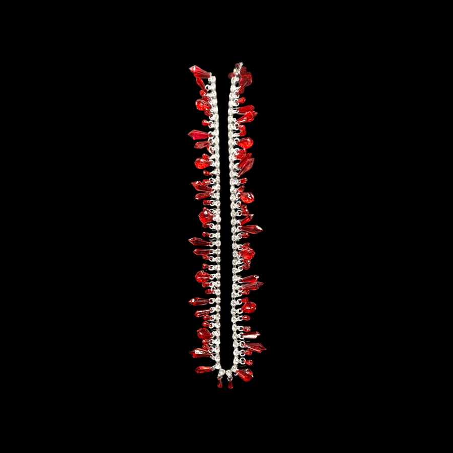 TRIMMINGS Habby Red Acrylic Crystal D Trim-1