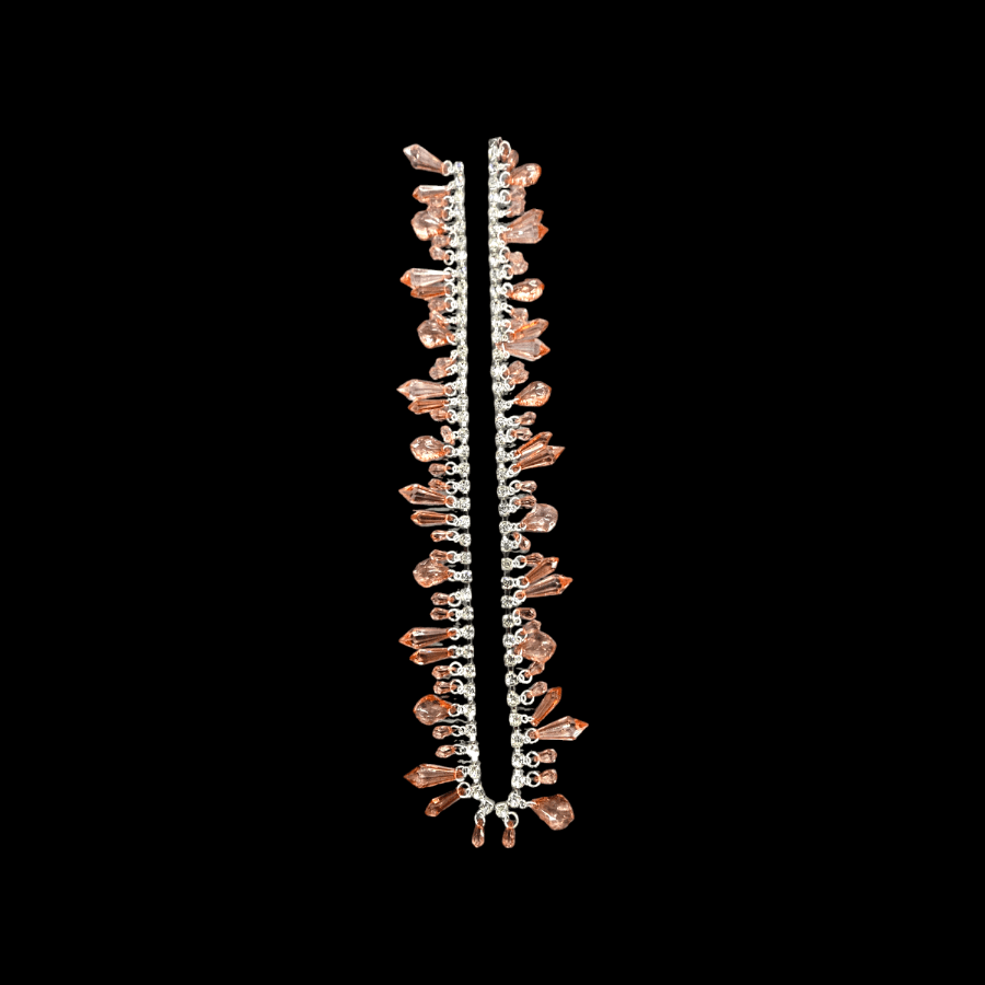 TRIMMINGS Habby Rose Gold Acrylic Crystal D Trim-1