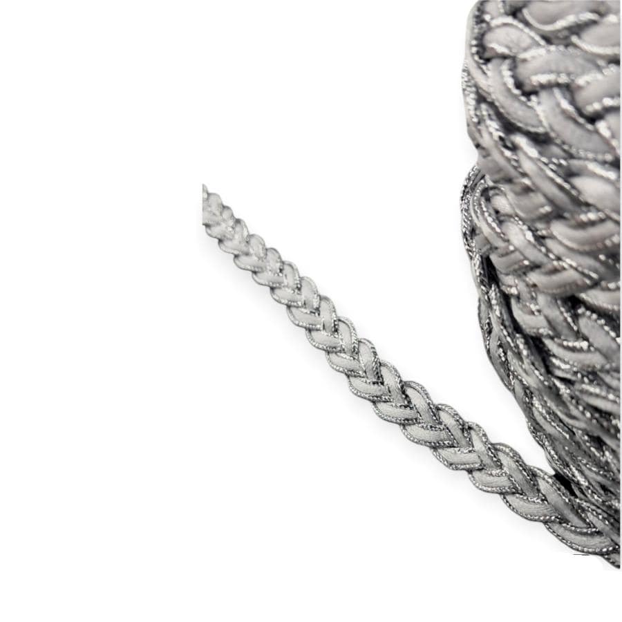 TRIMMINGS Habby Silver 1 Braided Metallic Ric Rac 5mm (7808632848473)