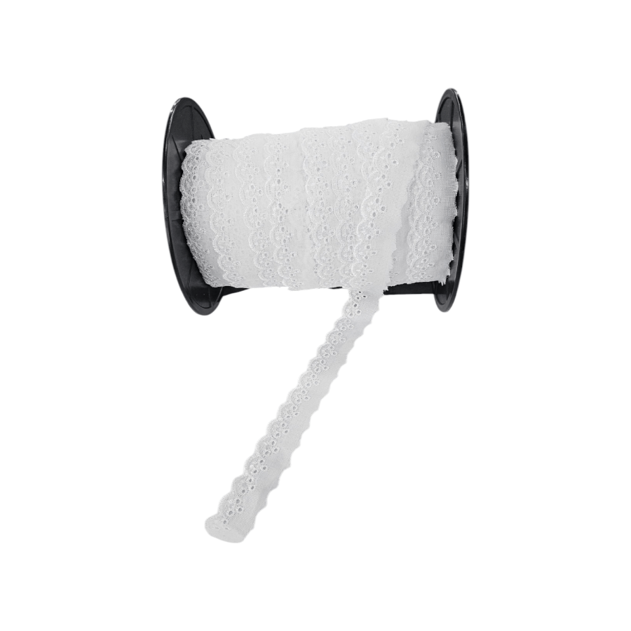 TRIMMINGS Habby White 1 Edge Lace 11" White (7915255300185)