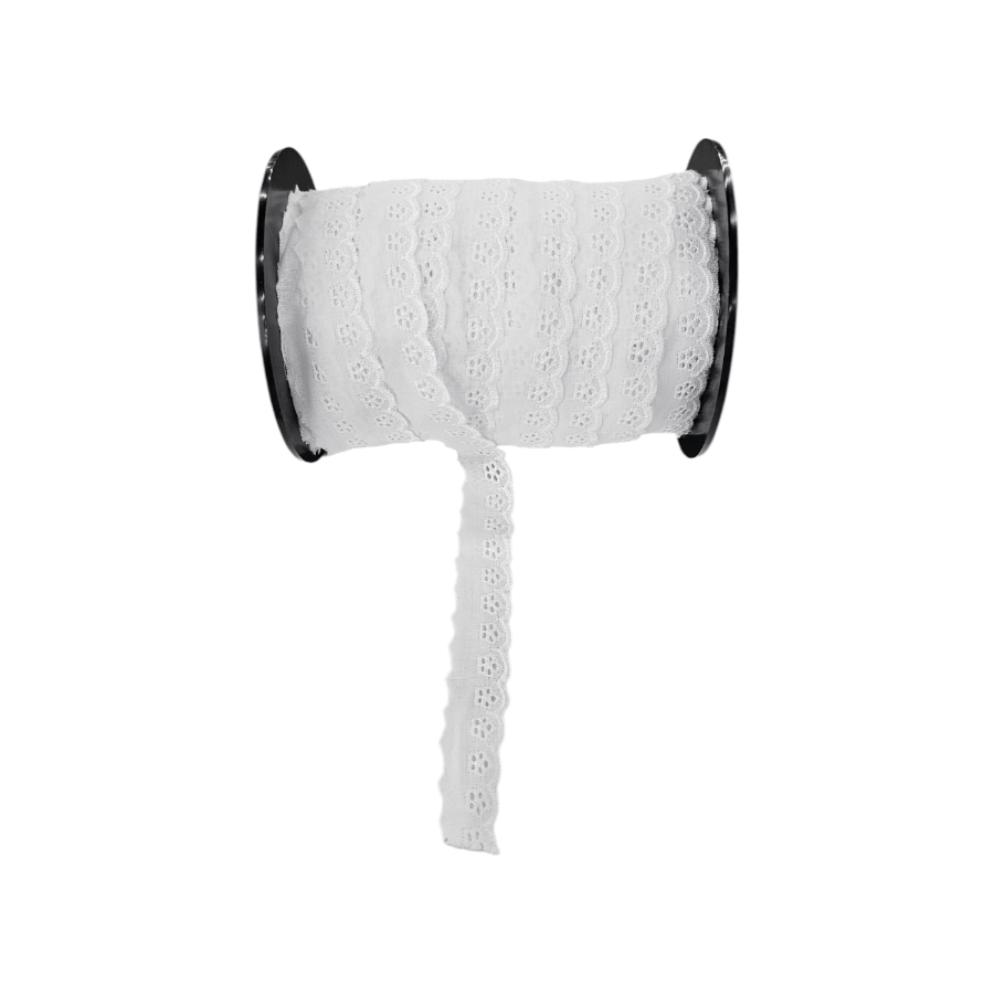 TRIMMINGS Habby White 2 Edge Lace 11" White (7915255300185)