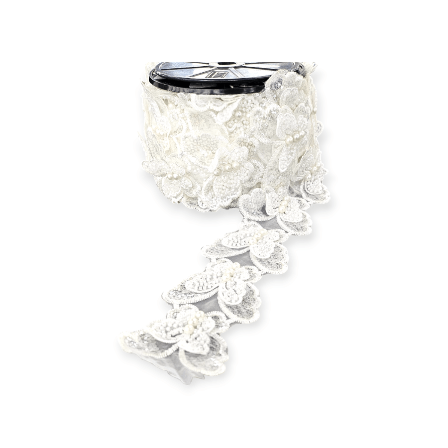 TRIMMINGS Habby White B.B Trimming (7904648921177)