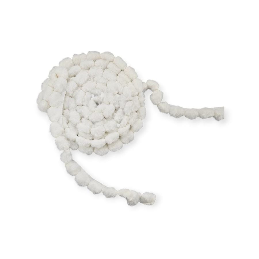 TRIMMINGS Habby White Rubbing Fur Pom Pom (7798868869209)