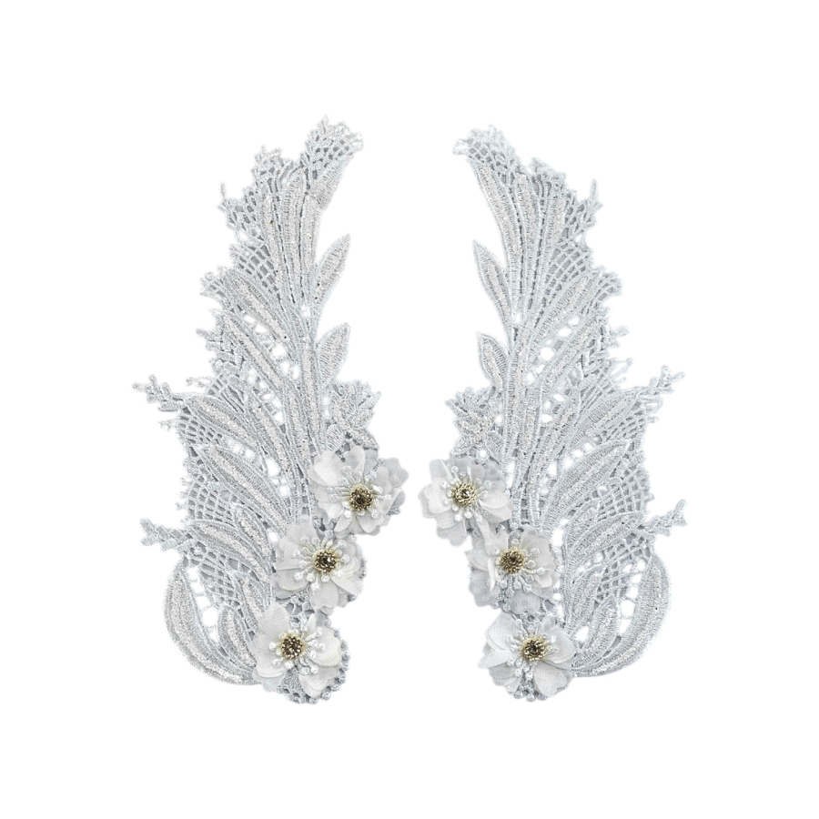 TRIMMINGS Habby White Trim Pairs 15cm (7914166222937)