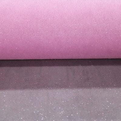 TULLE Dress Fabrics Baby Pink Glitter Tulle Fabric 150cm (7697516494937)