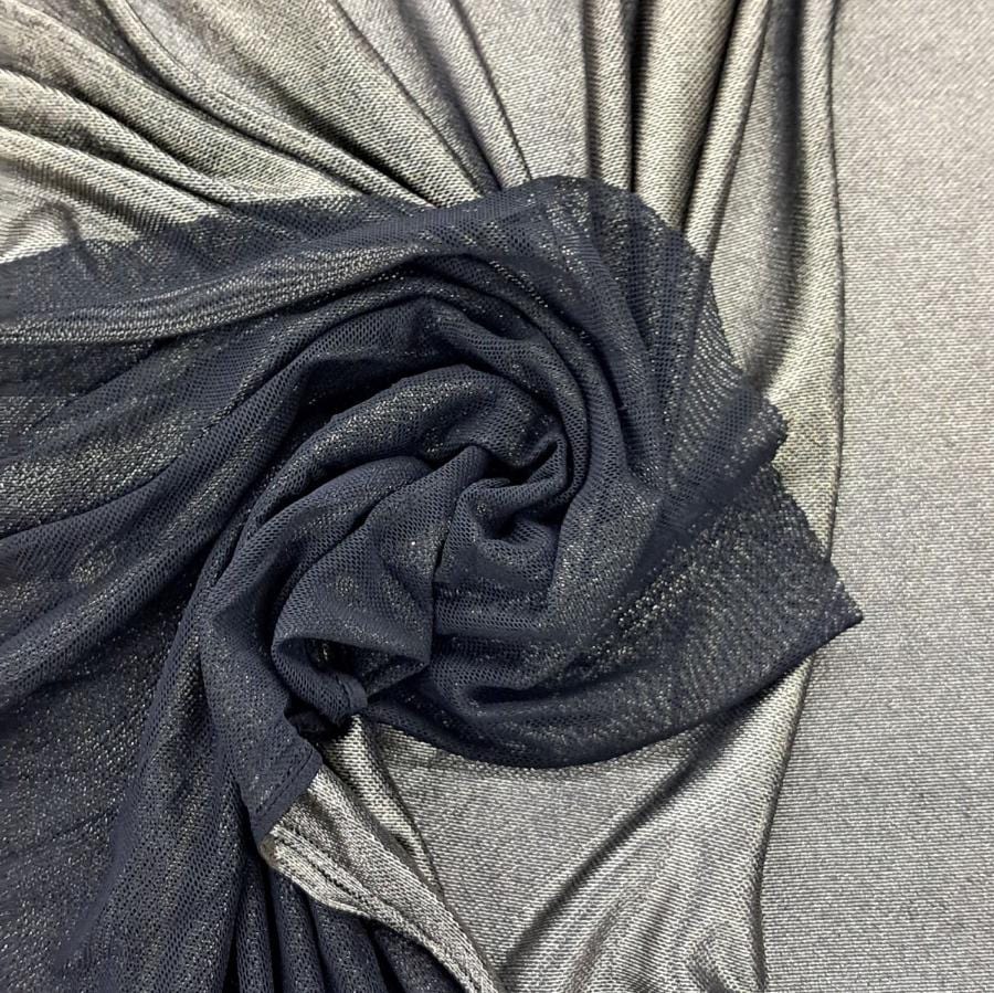 TULLE Dress Fabrics Black Gold Tulle With Foil 150cm (7819686772825)