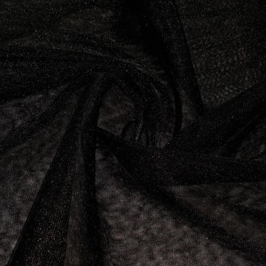 TULLE Dress Fabrics Black Sparkle Nylon Tulle 3m (7809126563929)
