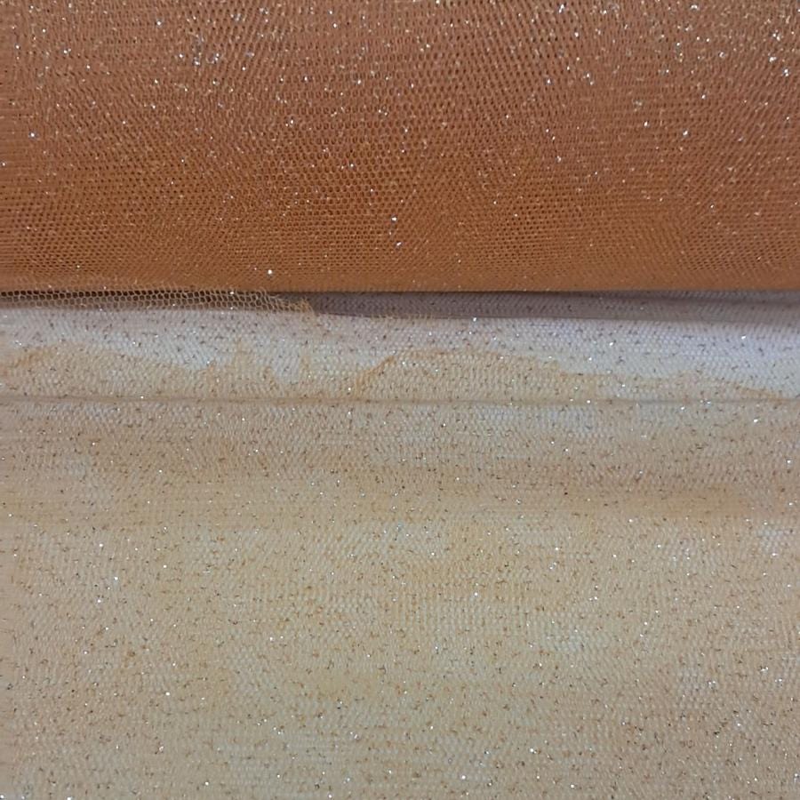 TULLE Dress Fabrics Mustard Glitter Tulle Fabric 150cm (7697516494937)