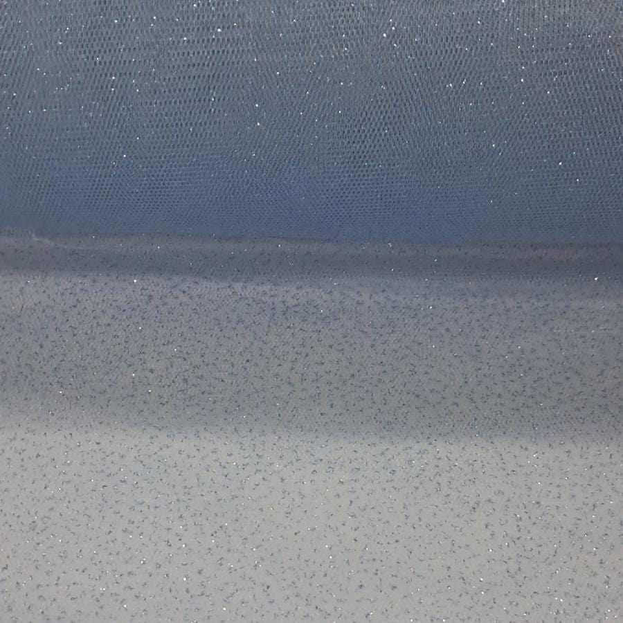 TULLE Dress Fabrics Powder Blue Glitter Tulle Fabric 150cm (7697516494937)