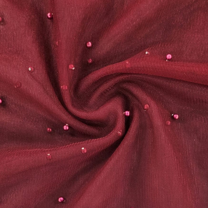 TULLE Dress Fabrics Zinfandel Tulle Beads 150cm (7813670043737)