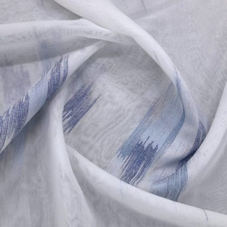 Turkish SHEER VOILE Blue Verdi Fancy Voile 20685 Collection 300 cm (7896789024857)