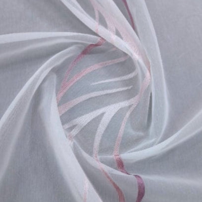 Turkish SHEER VOILE Verdi Fancy Voile Waves Pink 20666 Collection 300 cm