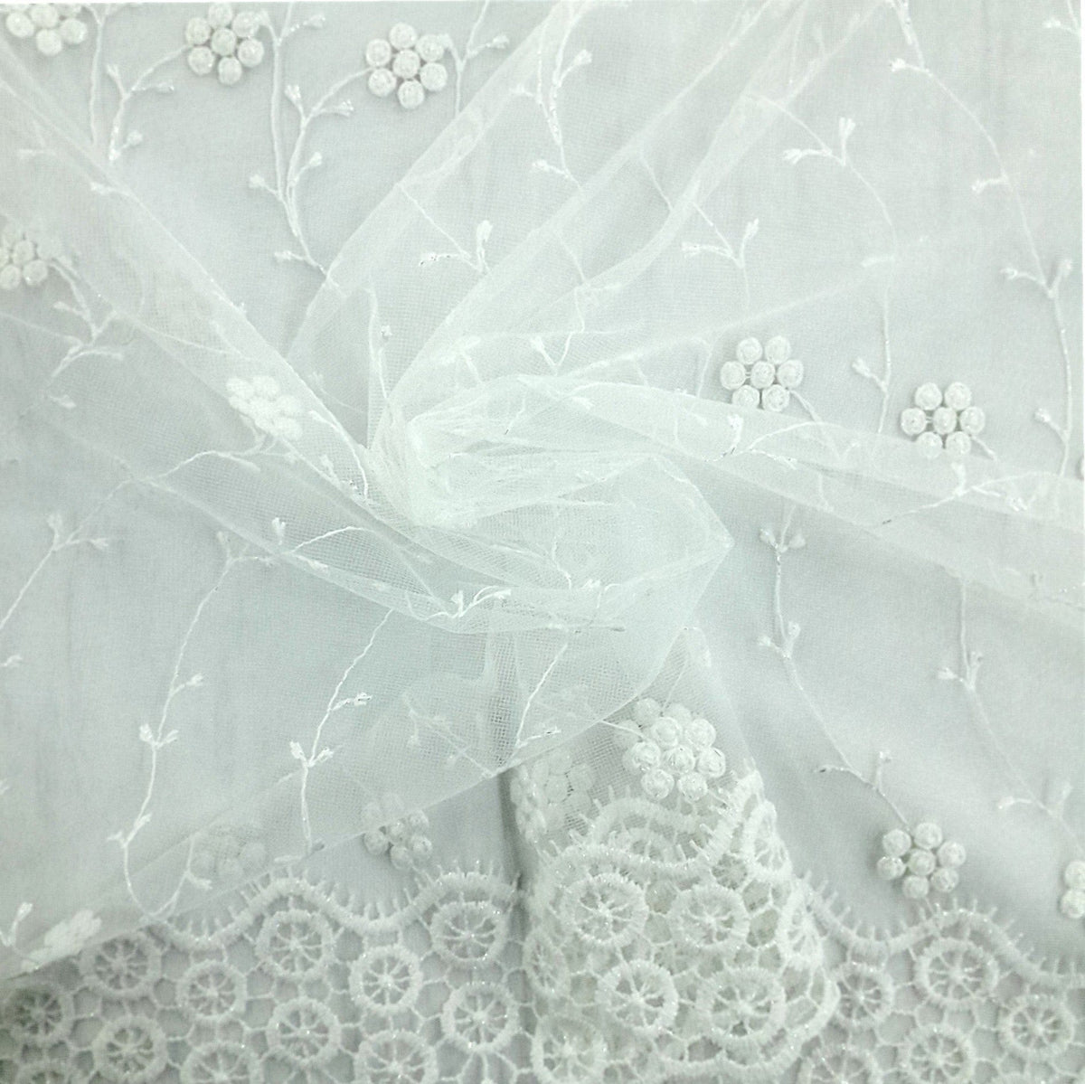 Turktex Curtain Fabrics Fabric Embroided Tulle Lace 280 cm