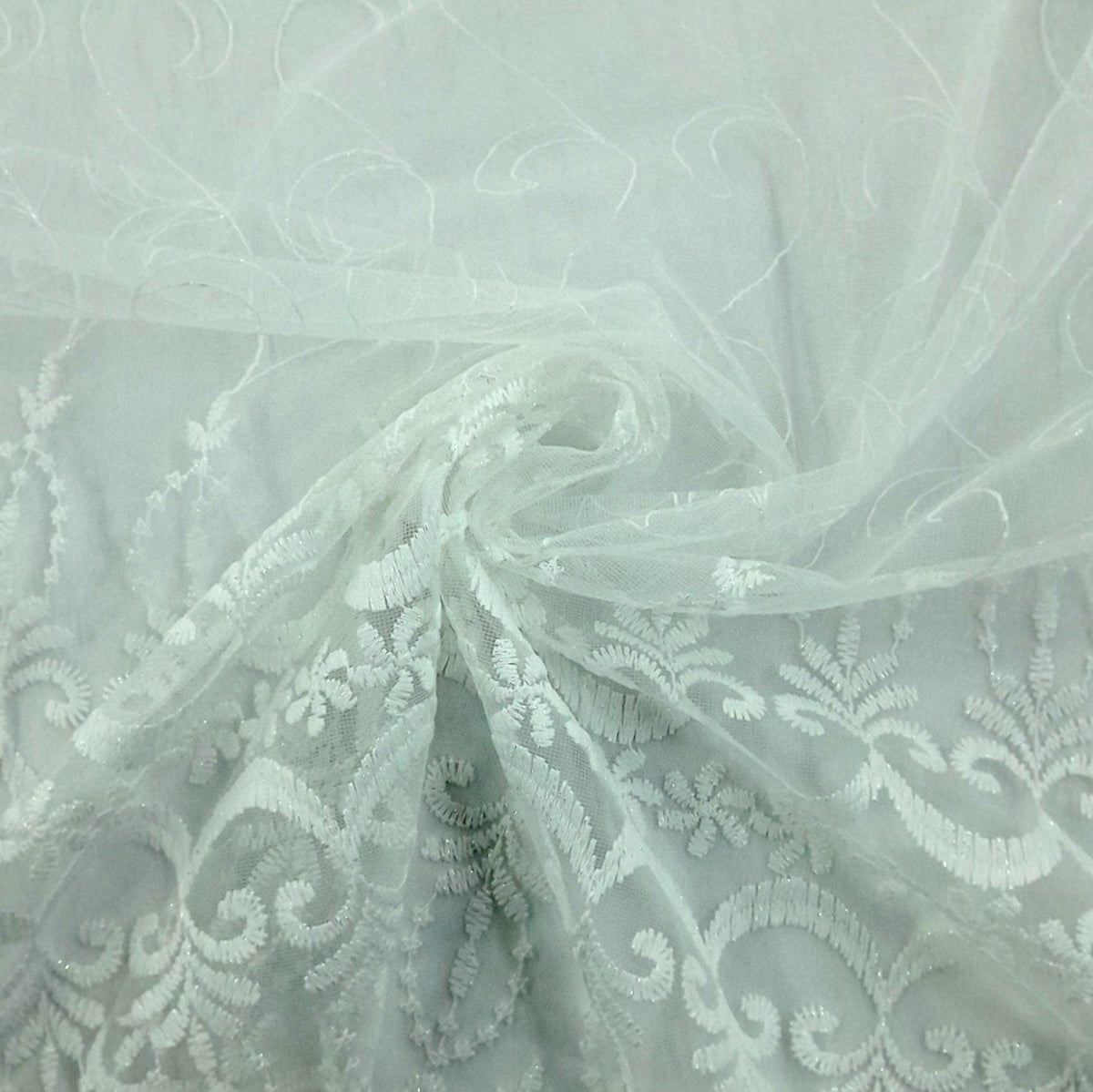 Turktex Lace & Voile Fabrics Fabric Embroided Tulle Lace 280 cm