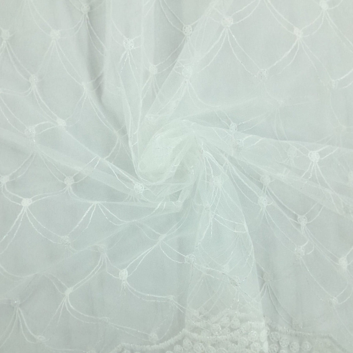 Turktex Lace & Voile Fabrics Fabric Embroided Tulle Lace Fabric 280 cm