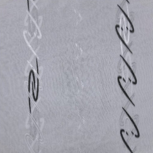 Turktextiles SHEER VOILE Black / White Linen Voile Chains Collection 280 cm