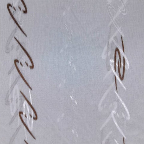 Turktextiles SHEER VOILE Brown / White Linen Voile Chains Collection 280 cm
