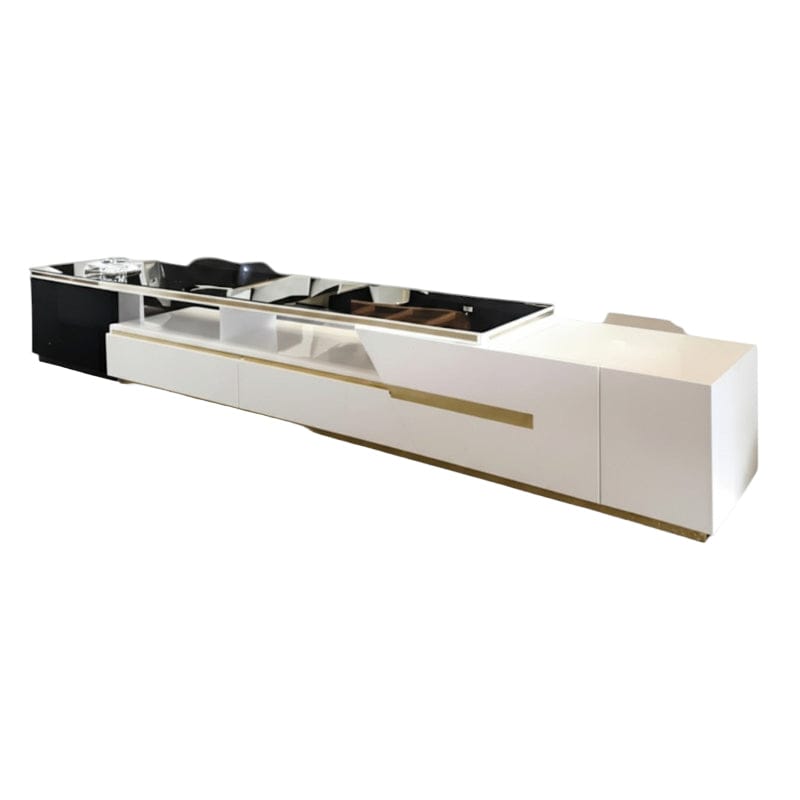 tv stand TV units & stands Alethea Extendable Tv Stand Gloss Black & White 9923-HCBK/WT