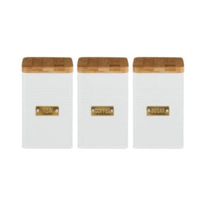Typhoon CANISTER Typhoon Otto Square White Set Of 3 Tea, Coffee, Sugar (7401216049241)