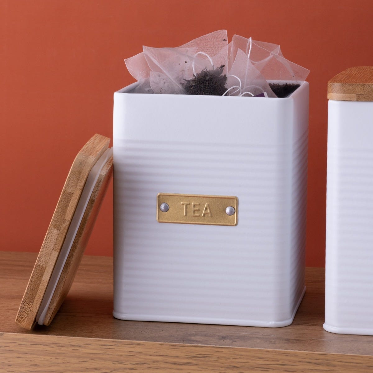 Typhoon CANISTER Typhoon Otto Square White Set Of 3 Tea, Coffee, Sugar