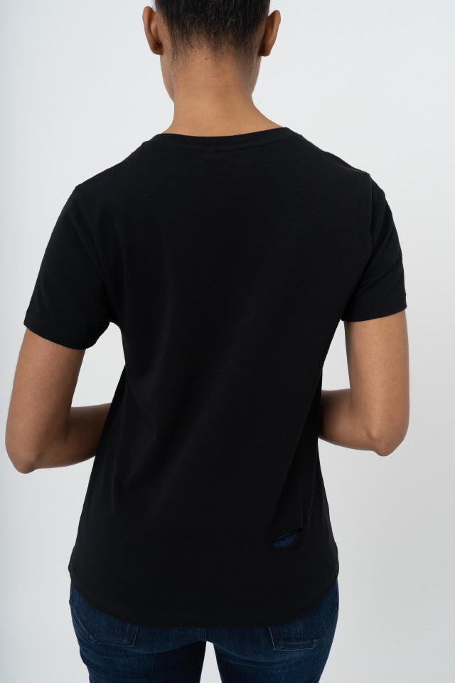 Polo Women Bella Short Sleeve Embroidered T Shirt Black