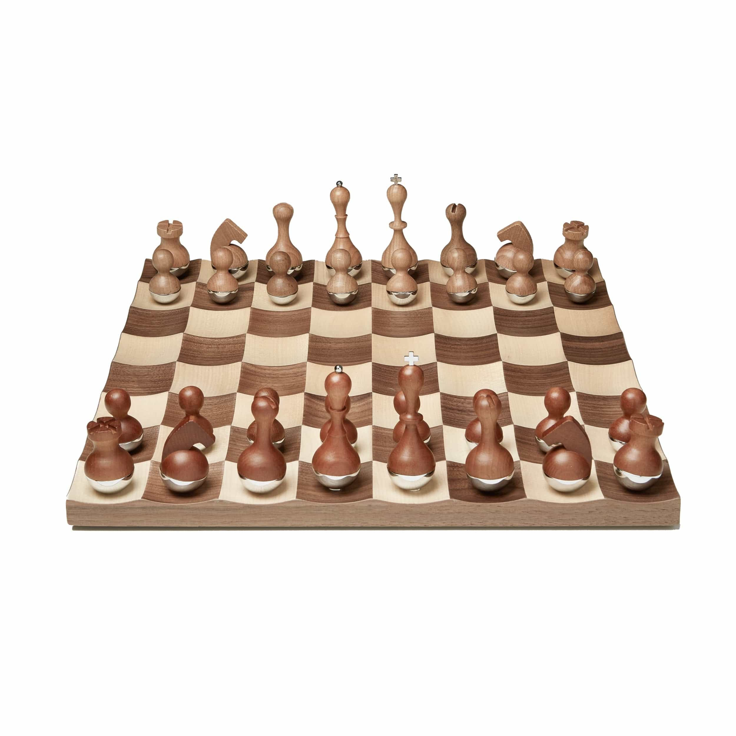 Umbra Chess Game Umbra Wobble Chess Set Walnut UMB377601656 (7398849183833)