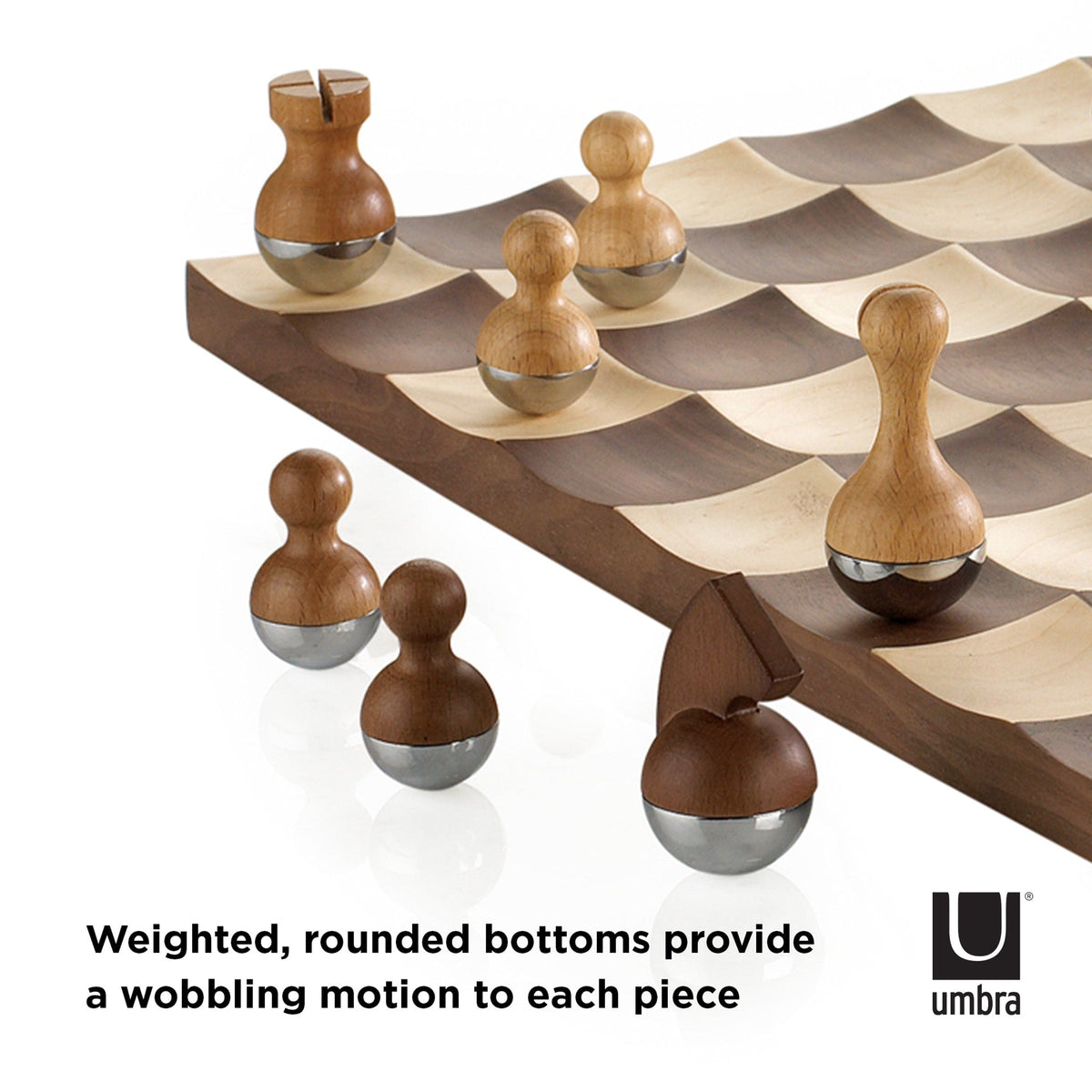 Umbra Chess Game Umbra Wobble Chess Set Walnut UMB377601656 (7398849183833)